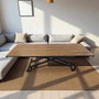 Hanah Home Mesa de Comedor Extensible Nogal y Negro